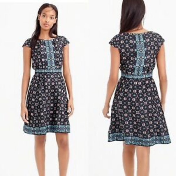 J. Crew mirrored Floral Print Silk Dress - Picture 1 of 7